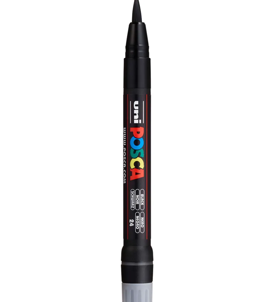 Tuscher m. Pensel-spids - PCF-350 - 3 stk. - Hvid/Sort>Posca Best