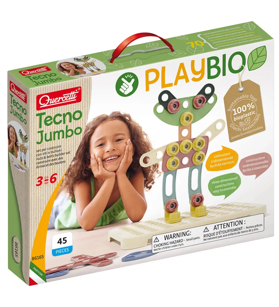Byggesæt - PlayBio Tecno Jumbo - 45 dele - 86165>Quercetti Clearance