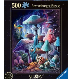 Puslespil - 500 Brikker - Moonlight Mushroom - Glow>Ravensburger