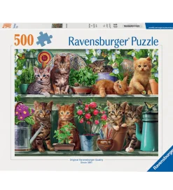Puslespil - 500 Brikker - Cats On The Shelf>Ravensburger Discount