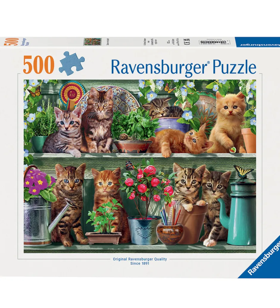 Puslespil - 500 Brikker - Cats On The Shelf>Ravensburger Discount