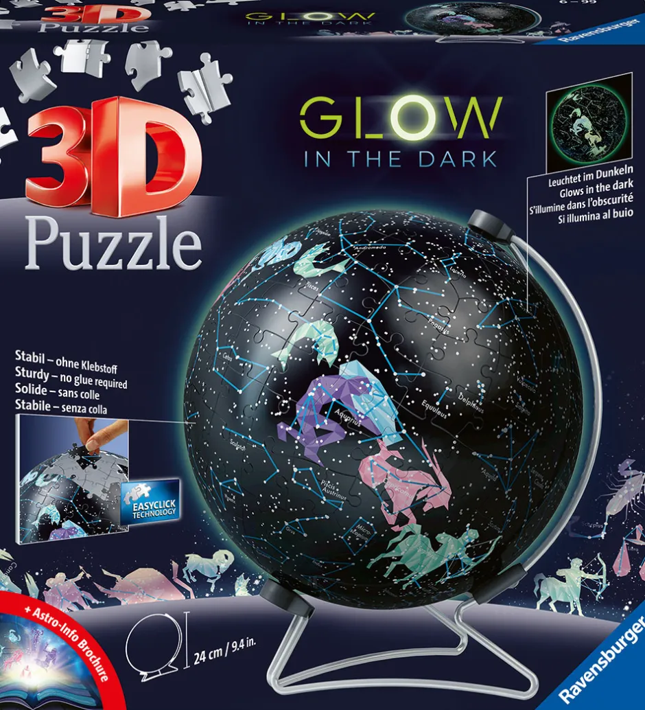 Puslespil - 3D - 180 Brikker - Glow Dark Starglobe>Ravensburger Best