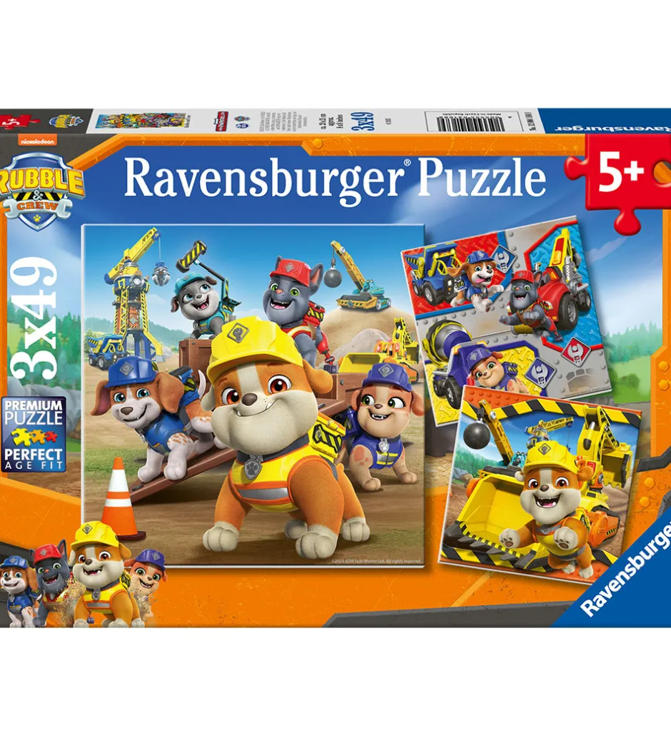 Puslespil - 3x49 Brikker - Rubble & Crew>Ravensburger Best