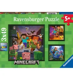 Puslespil - 3x49 Brikker - Minecraft>Ravensburger Hot