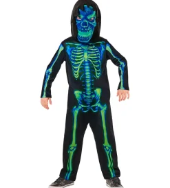 Udklædning - Neon Green Skeleton>Rubies Hot