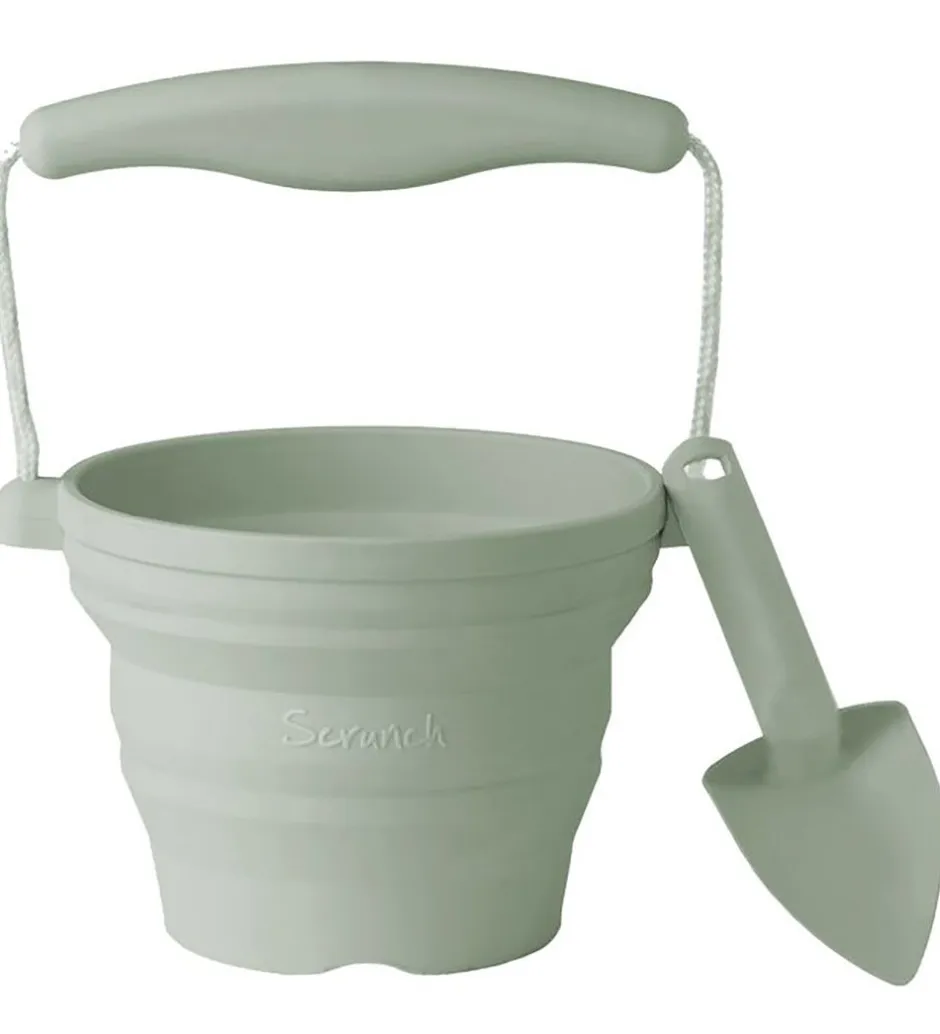 Foldbar Spand m. Skovl - 11x9 cm - Sage Green>Scrunch Clearance