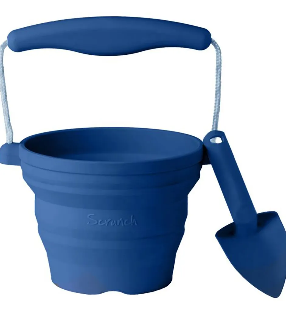 Foldbar Spand m. Skovl - 11x9 cm - Midnight Blue>Scrunch Clearance