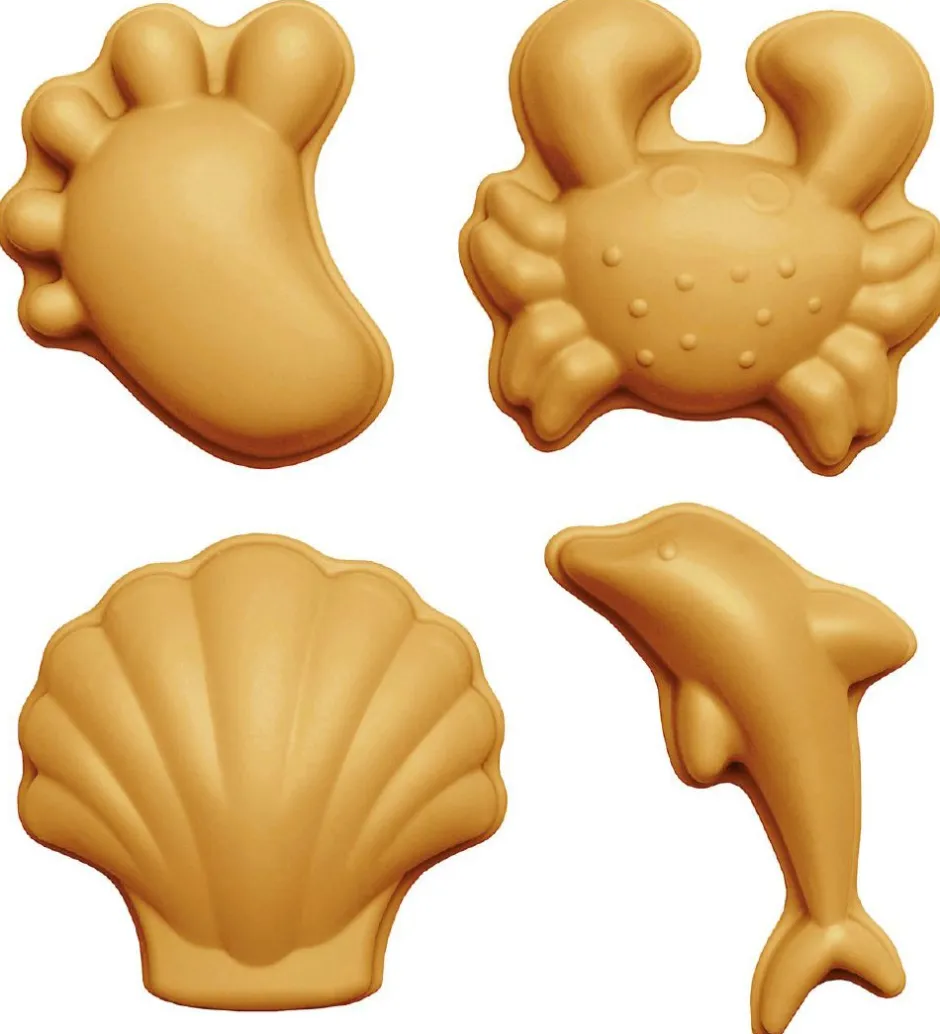 Sandforme - 4 stk. - Silikone - 6,5-10,5 cm - Mustard>Scrunch Discount