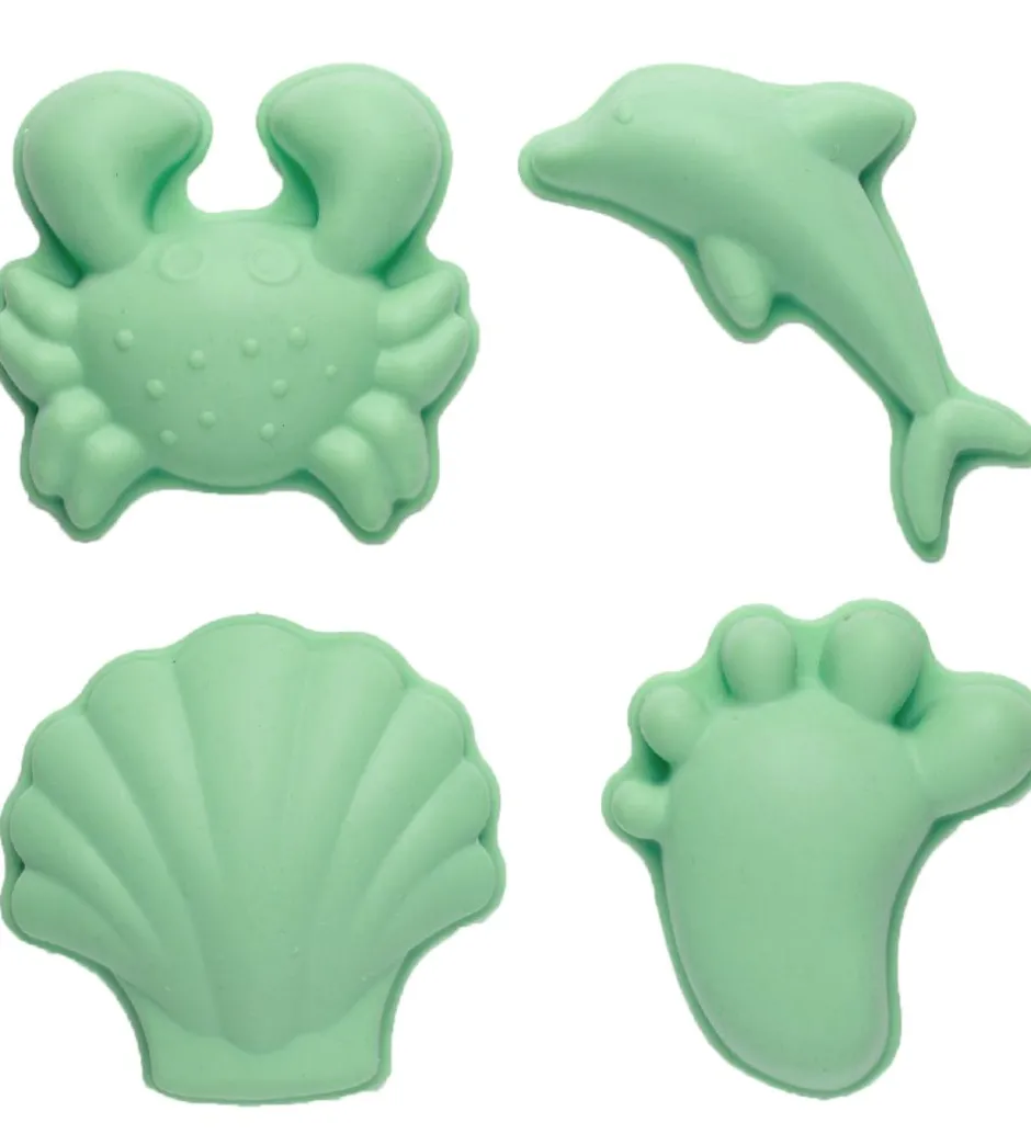 Sandforme - 4 stk. - Silikone - 6,5-10,5 cm - Light Dust>Scrunch Hot