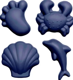 Sandforme - 4 stk - Silikone - 6,5-10,5 cm - Blå>Scrunch