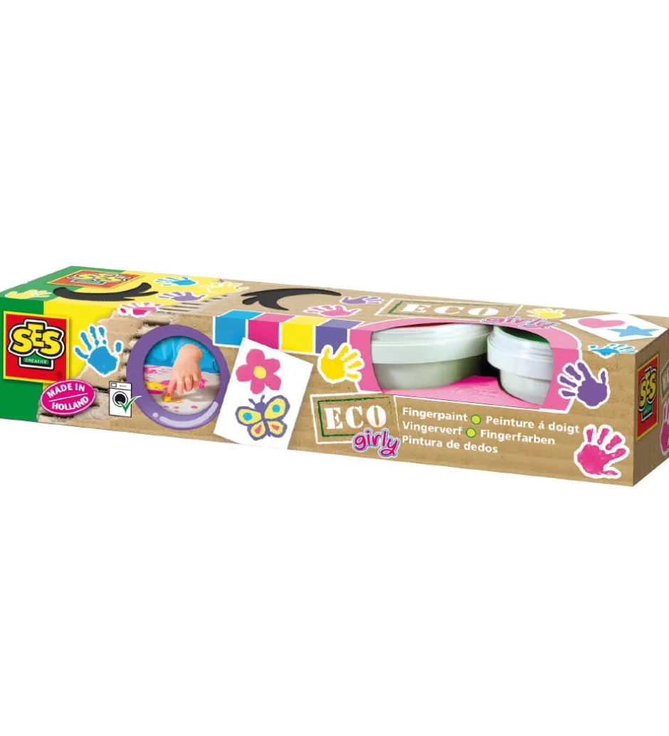 Fingermaling - 4x120 ml - Pastelfarver>SES Creative Sale