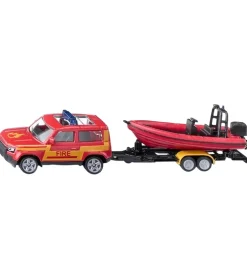Bil m. Båd - Land Rover Defender m. Boat - Rød/Gul>Siku Hot