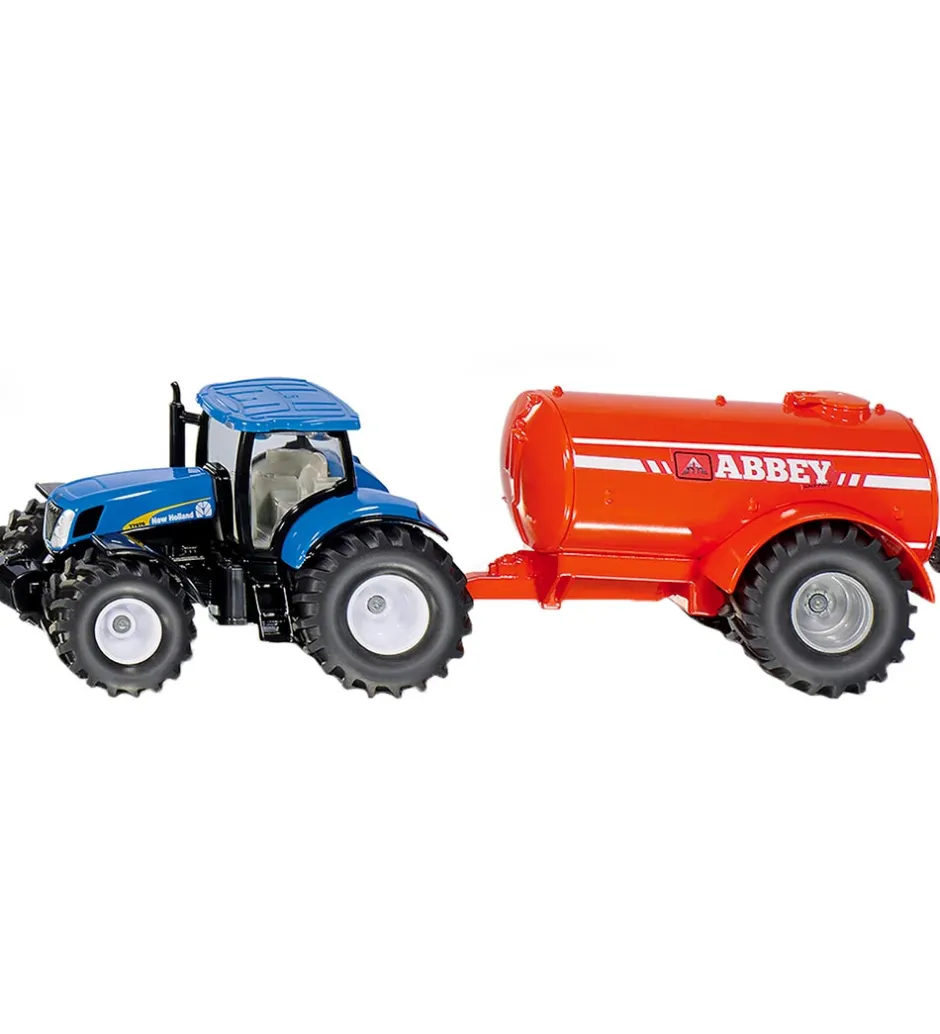 Traktor m. Gylletank - New Holland T7070 - 1:50 - Blå/Orang>Siku
