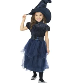 Udklædning - Deluxe Midnight Witch - Blå>Smiffys Outlet