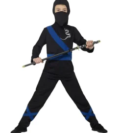 Udklædning - Ninja Assassin - Sort/Blå>Smiffys Hot