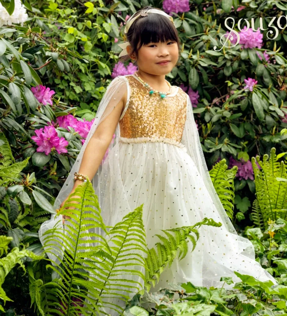 Udklædning - Prinsesse - Dorianne - Hvid/Guld>Souza Online
