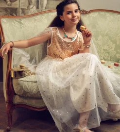 Udklædning - Prinsesse - Dorianne - Hvid/Guld><noscript><img width=