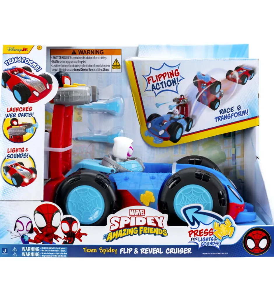 Bil m. Lys/Lyd - Flip & Reveal Cruiser>Spidey