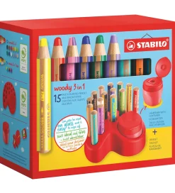Farveblyanter - Woody 3-i-1 Deskset - 15 Stk. - Multifa>Stabilo Outlet