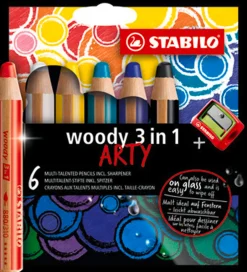Farveblyanter - Woody 3-i-1 Arty - 6 stk. - Multifar>Stabilo Discount