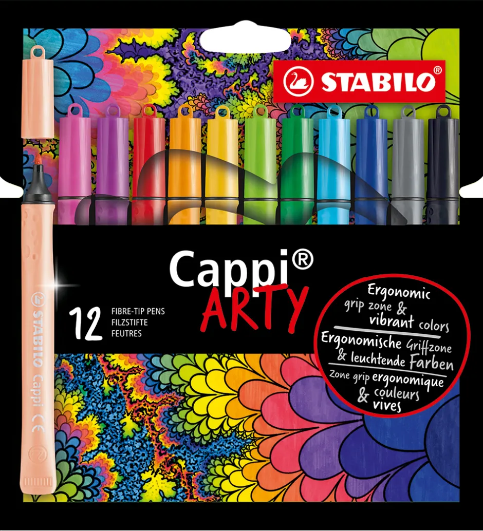 Tuscher - Cappi Arty - 12 Stk. - Multifarvet>Stabilo Discount