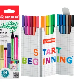 Tuscher - Pen 68 - 18 stk. - Multifarvet>Stabilo Hot