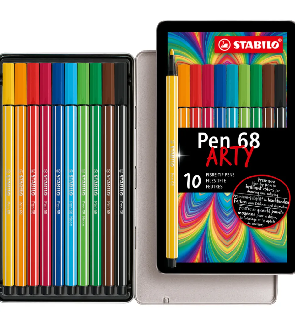 Tuscher - Pen 68 Arty - 10 stk. - Multifarvet>Stabilo Sale