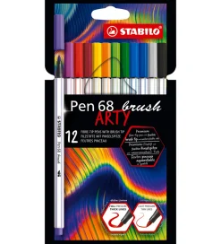 Tuscher - Pen 68 Brush Arty - 12 stk. - Multifarvet>Stabilo Outlet