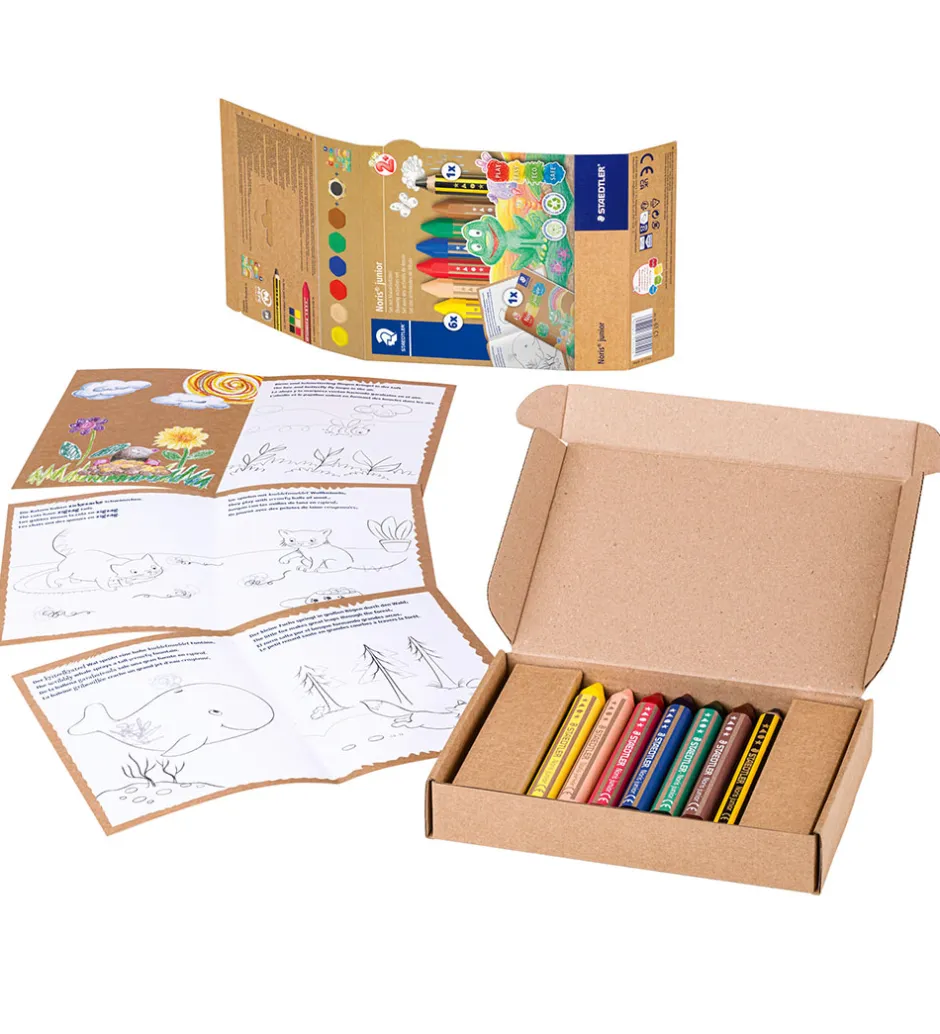 Farvekridt m. Aktivitetsbog - Noris Junior - 7 stk.>Staedtler Online
