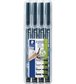 Tuscher - 4 stk. - Lumocolor Perm OHP - Sort>Staedtler Outlet
