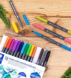 Tuscher - 18 stk. - Double-ended Watercolour Brush Pen>Staedtler Outlet