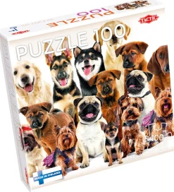 Puslespil - Group of Cute Dogs - 100 Brikker>TACTIC